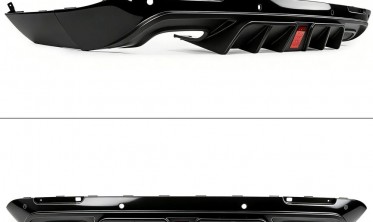 Диффузор заднего бампера Dodge Challenger (2015-2023) led черный глянец фото