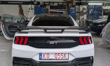 Дифузор заднего бампера Ford Mustang (2024-2026) чорний глянц фото