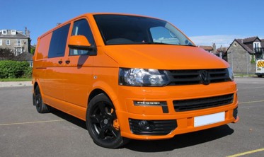 Накладка переднего бампера VW T5 в стиле Sportline (рестайл) фото