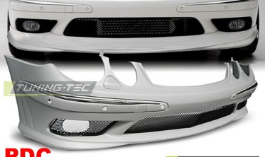 Бампер передний Mercedes W211 дорестайл в стиле AMG (под парктроники) фото