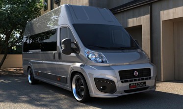 Тюнінговий передній бампер Fiat Ducato 3 з діодами в комплекті фото