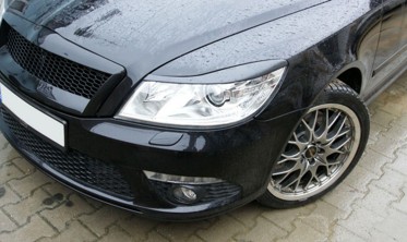 Накладки на фары (реснички) Skoda Octavia II (A5) FL без выреза фото