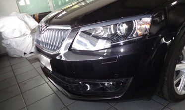 Реснички (накладки на фары) Skoda Octavia III фото