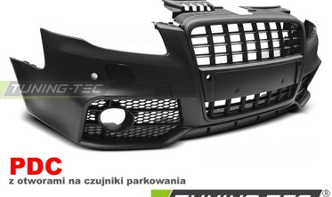 Передний бампер Audi A4 B7 стиль S-line с вырезами под парктроники фото