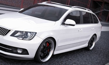 Тюнінгові накладки на пороги Skoda Superb II фото