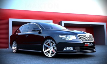 Тюнинговый диффузор переднего бампера Skoda Superb II Sport  фото