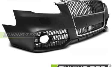 Бампер передний Audi A4 B7 стиль RS (решетка black-chrome) фото