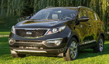 накладки на передний и задний бампер Kia Sportage (алюминий) фото