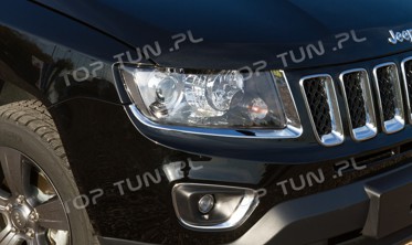хром накладки на фари Jeep Compass фото