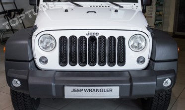 Накладки на решітку радіатора Jeep Wrangler JK під замок фото