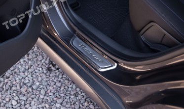 защитные накладки на пороги из нержавеющей стали Hyundai Tucson фото