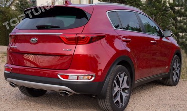 хром накладки на задние противотуманные фонари Kia Sportage фото
