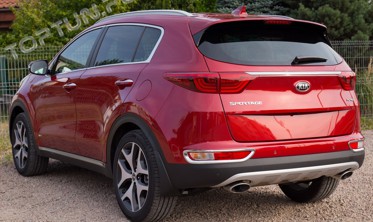 хром накладки на задние противотуманные фонари Kia Sportage фото