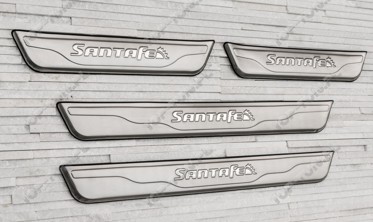 накладки на пороги из нержавеющей стали Hyundai Santa Fe фото
