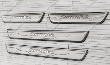накладки на пороги из нержавеющей стали Hyundai Santa Fe фото