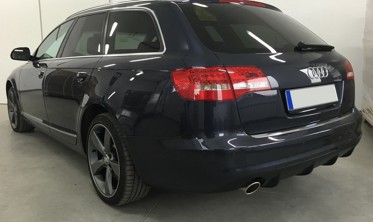 Диффузор заднего бампера Audi A6 C6 рестайл в стиле RS фото