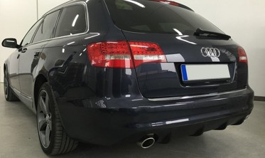 Диффузор заднего бампера Audi A6 C6 рестайл в стиле RS фото
