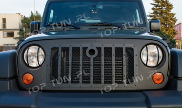 Тюнинговая решетка радиатора Jeep Wrangler JK фото