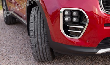 хром накладки на передні протитуманні фари Kia Sportage фото