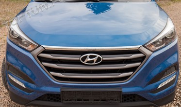 Хром накладка на капот Hyundai Tucson фото