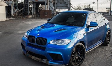Накладка диффузор переднего бампера BMW X6M E71 фото