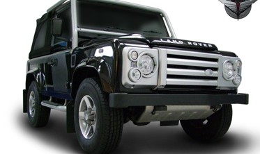 Решітка + рамки на фари CVX для Land Rover Defender (срібна) фото