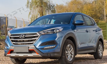 комплект накладок на бампера Hyundai Tucson ABS фото