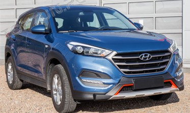 комплект накладок на бампера Hyundai Tucson ABS фото