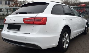 Диффузор заднего бампера Audi A6 C7 в стиле S-line с одним вырезом фото