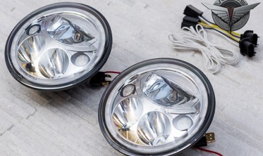 LED фары передние Land Rover Defender (хром) 55W фото