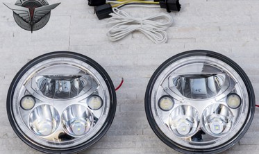 LED фары передние Land Rover Defender (хром) 55W фото