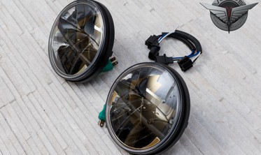 LED фары передние Land Rover Defender (черные) 30W фото