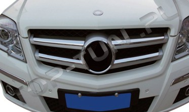 Хром накладки на решетку радиатора Mercedes GLK X204 (рестайл) фото
