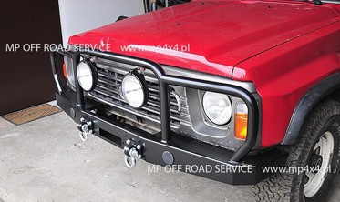 Силовой  передний бампер HD с креплением лебедки Nissan Patrol Y60 (1989-1997) фото