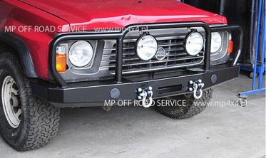 Силовой  передний бампер HD с креплением лебедки Nissan Patrol Y60 (1989-1997) фото