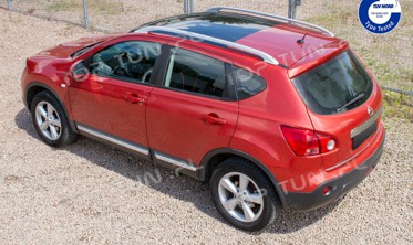 алюминиевые рейлинги на крышу Nissan Qashqai (серые) фото