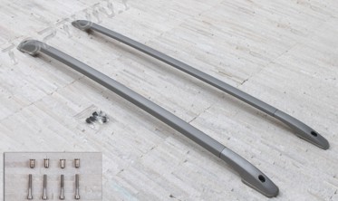 алюминиевые рейлинги на крышу Nissan Qashqai (серые) фото