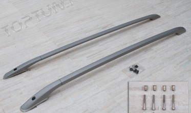 алюминиевые рейлинги на крышу Nissan Qashqai (серые) фото