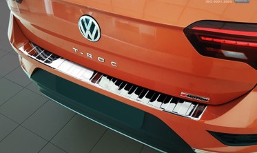 захисна накладка із загином на бампер Volkswagen T-Roc (подвійне полірування) фото