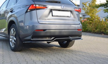Юбка заднего бампера Lexus NX Mk1 H без вертикальных выступов фото