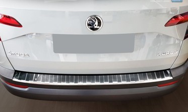 накладка на бампер с загибом и ребрами Skoda Karoq фото