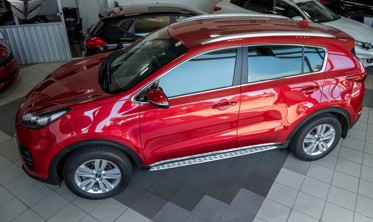 пороги (підніжки бічні) Kia Sportage (стиль Mercedes) фото