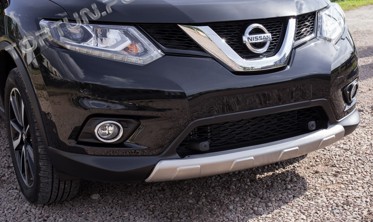 хром накладки на передний и задний бампер Nissan X-Trail T32 дорестайл фото