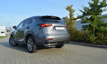 Центральный спойлер заднего бампера Lexus NX Mk1 H (с вертикальными ребрами) фото