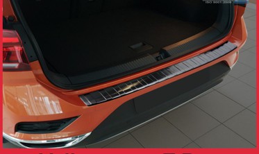 защитная накладка с загибом на бампер Volkswagen T-Roc (черная) фото