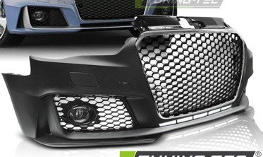 Бампер передній Audi A3 8V у стилі RS3 з хром ґратами, без PDC фото