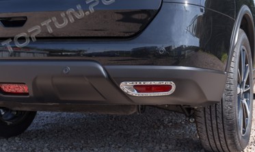 хром накладки противотуманок задних Nissan X-Trail фото