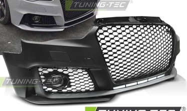 Тюнінговий бампер передній Audi A3 8V в стилі RS3 з чорними ґратами фото