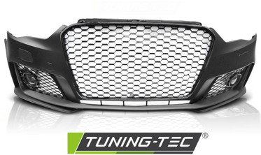 Тюнінговий бампер передній Audi A3 8V в стилі RS3 з чорними ґратами фото
