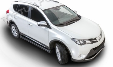 пороги (подножки боковые) Toyota Rav4 OEM (черные) фото